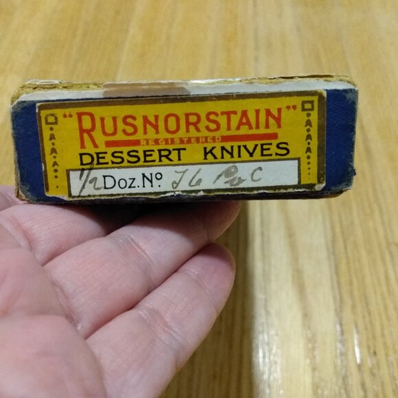 Rusnorstain Robert F. Mosley Sheffield Vintage Dessert Knives Cutlery Stainless - Picture 2 of 11